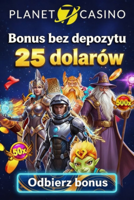 Obraz dla Bonus 25$ bez depozytu za rejestrację w kasynie Planet 7