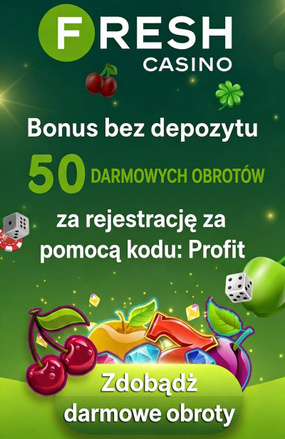 Obraz dla 50 darmowych spinów za rejestrację w Fresh Casino Obraz dla 50 darmowych spinów za rejestrację w Fresh Casino