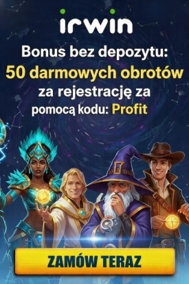 Obraz dla 50 darmowych spin&oacute;w w kasynie Irwin za rejestrację z kodem PROFIT