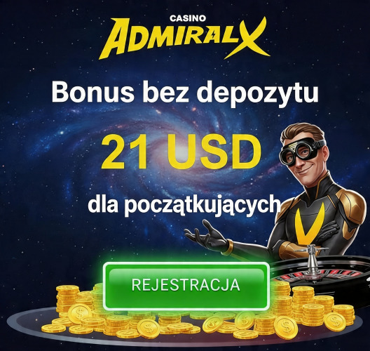 Obraz dla 21$ bonus bez depozytu w kasynie Admiral-X Obraz dla 21$ bonus bez depozytu w kasynie Admiral-X