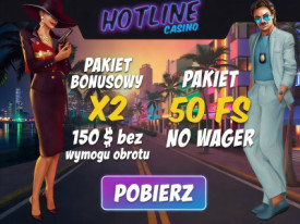 Obraz dla Wybierz sw&oacute;j bonus: 150$ lub 50 darmowych spin&oacute;w w HotLine Casino